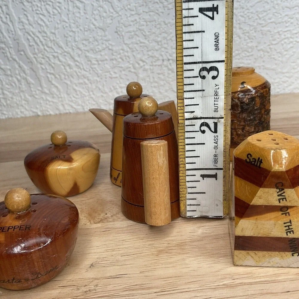 VTG‎ Handmade Lassen Volcanic National Park Lot 8 Salt Pepper Shakers USA Wooden